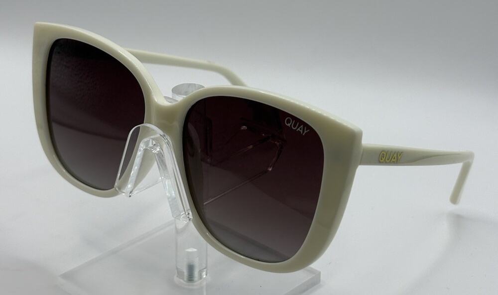 Quay Ever After 125 Cream Polarized Cat Eye Sunglasses 58-16-145